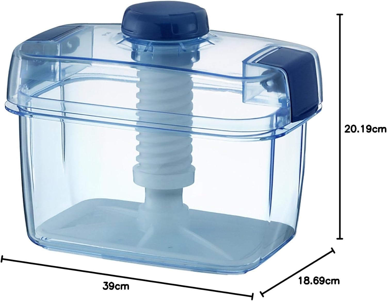 Risu Instant Pickling Container, Rectangular, Clear Blue, 2.2L, High Pet, Recipe Included, Made in Japan, S-22