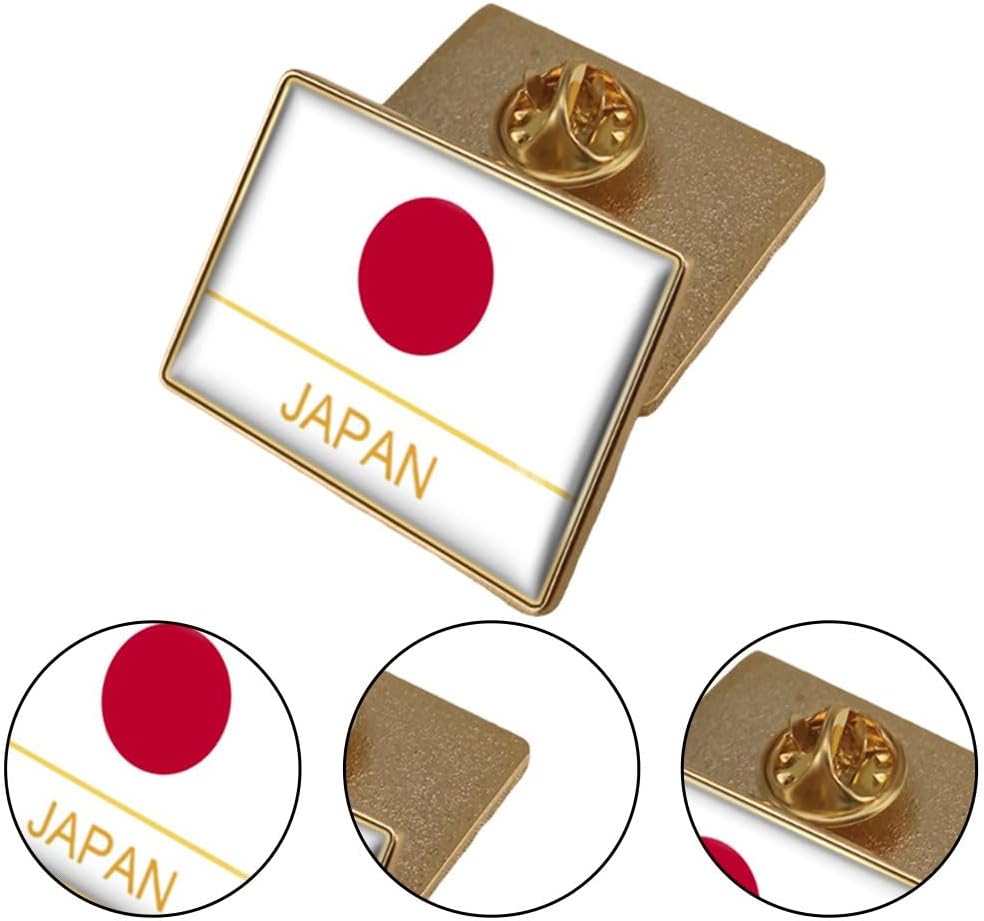 Hifeoos Japanese Flag Brooch Novelty Rectangle Japanese Flag Brooch Crystal Pin Lapel Pin Badge Metal Clothing Hat Bag Jewelry Accessories 32*23mm