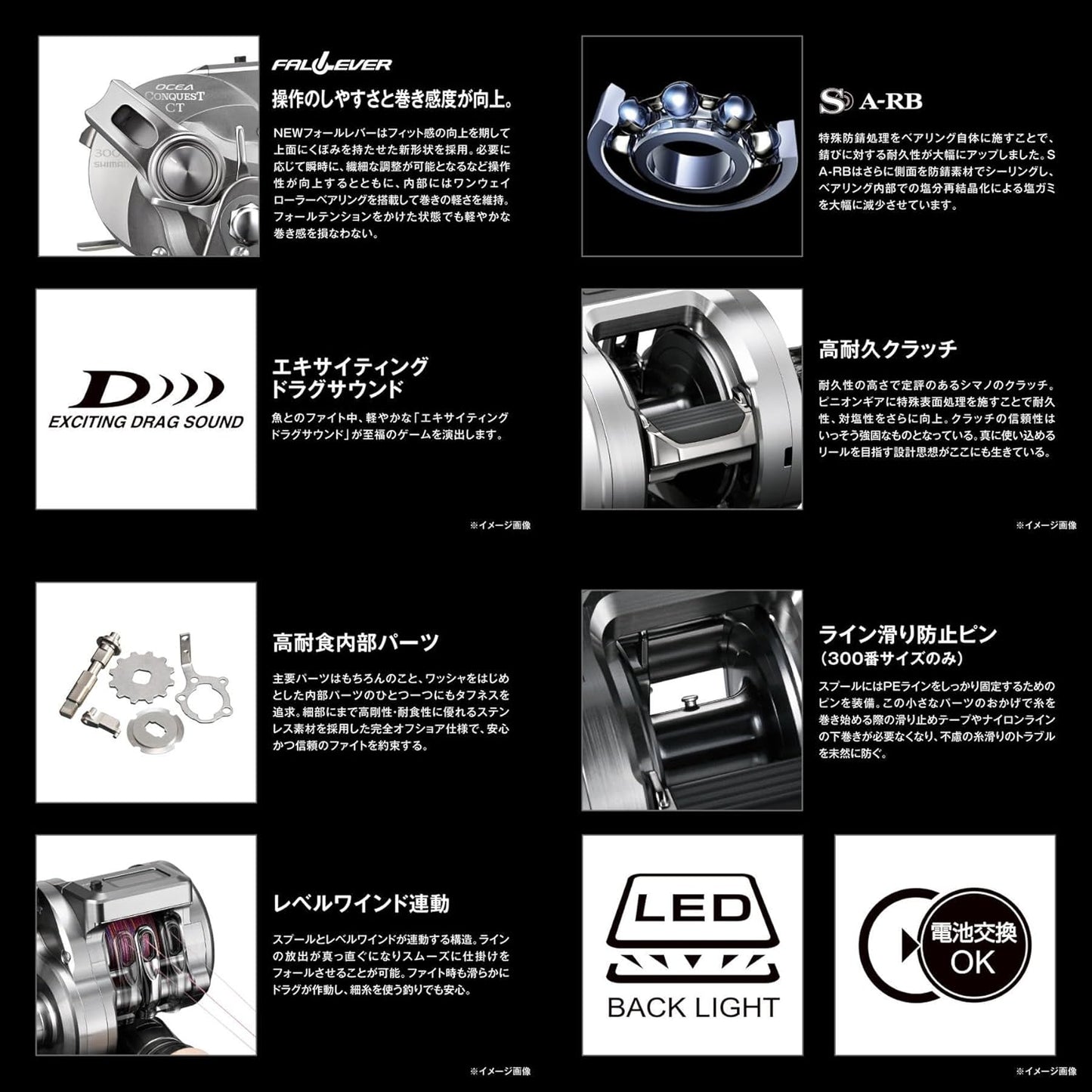 Shimano Bait Reel 25 Oscia Conquest CT 200 Size Various