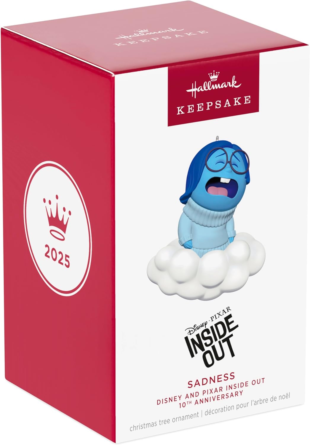 Adorno de Navidad colgante Hallmark Keepsake 2025, Disney/Pixar Inside Out 10º aniversario Tristeza, Regalos para fans de Disney