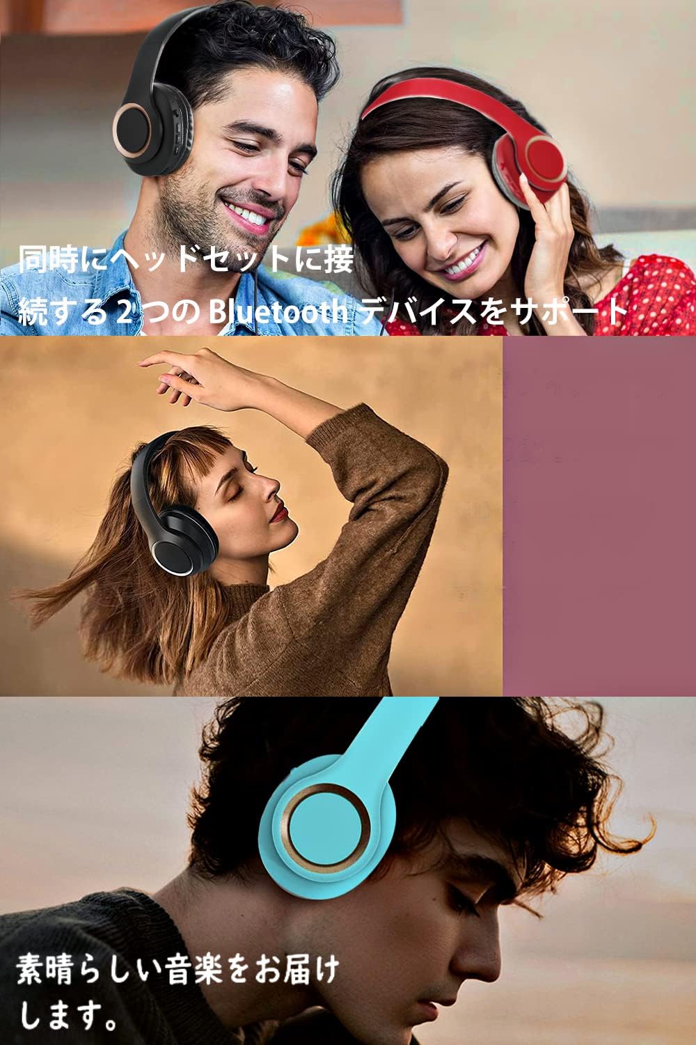 Wireless Headphones Bluetooth 5.3 Over Ear Bluetooth Headphones/Low Latency/Closed Type Sound Leak Resistant/Built-in Microphone/Lightweight Comfortable Fit/Foldable/40mm HD Driver Unit/3.5mm AUX