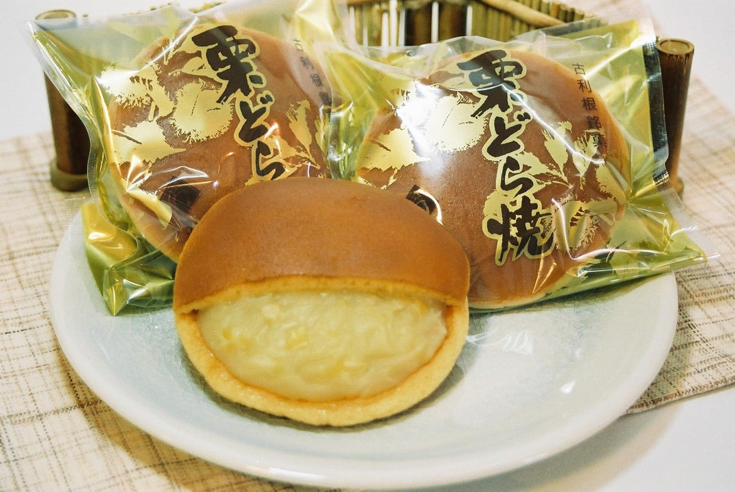 Gourmet Village Murayama Japanese Confectionery Set (Plum) - Domestic Red Beans, Baked Goods, Yōkan, Chestnut Manju with Leaf, Ginkgo Nut