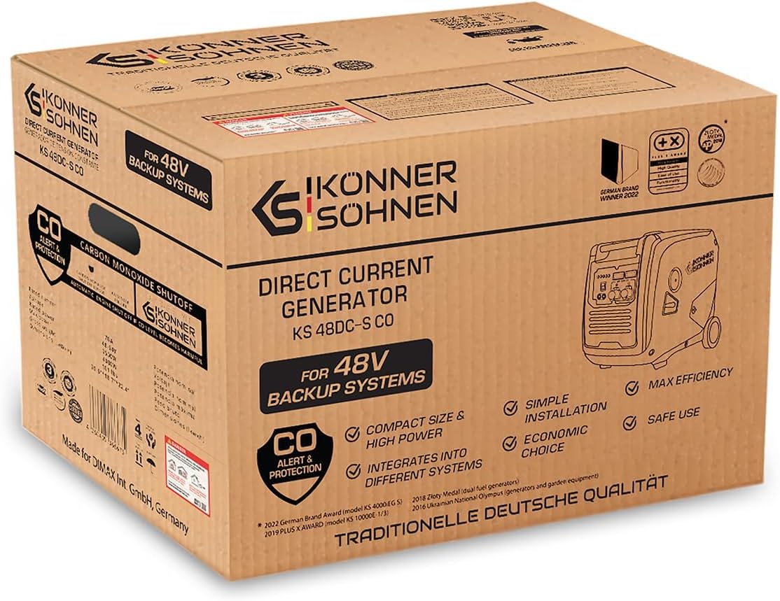 Konner&Sohnen ドイツDCジェネレーター 48-54Vバッテリー搭載システム用 | 70A 低燃費技術 COセンサー 自動&外部モード 直接接続 KS 48DC-S CO