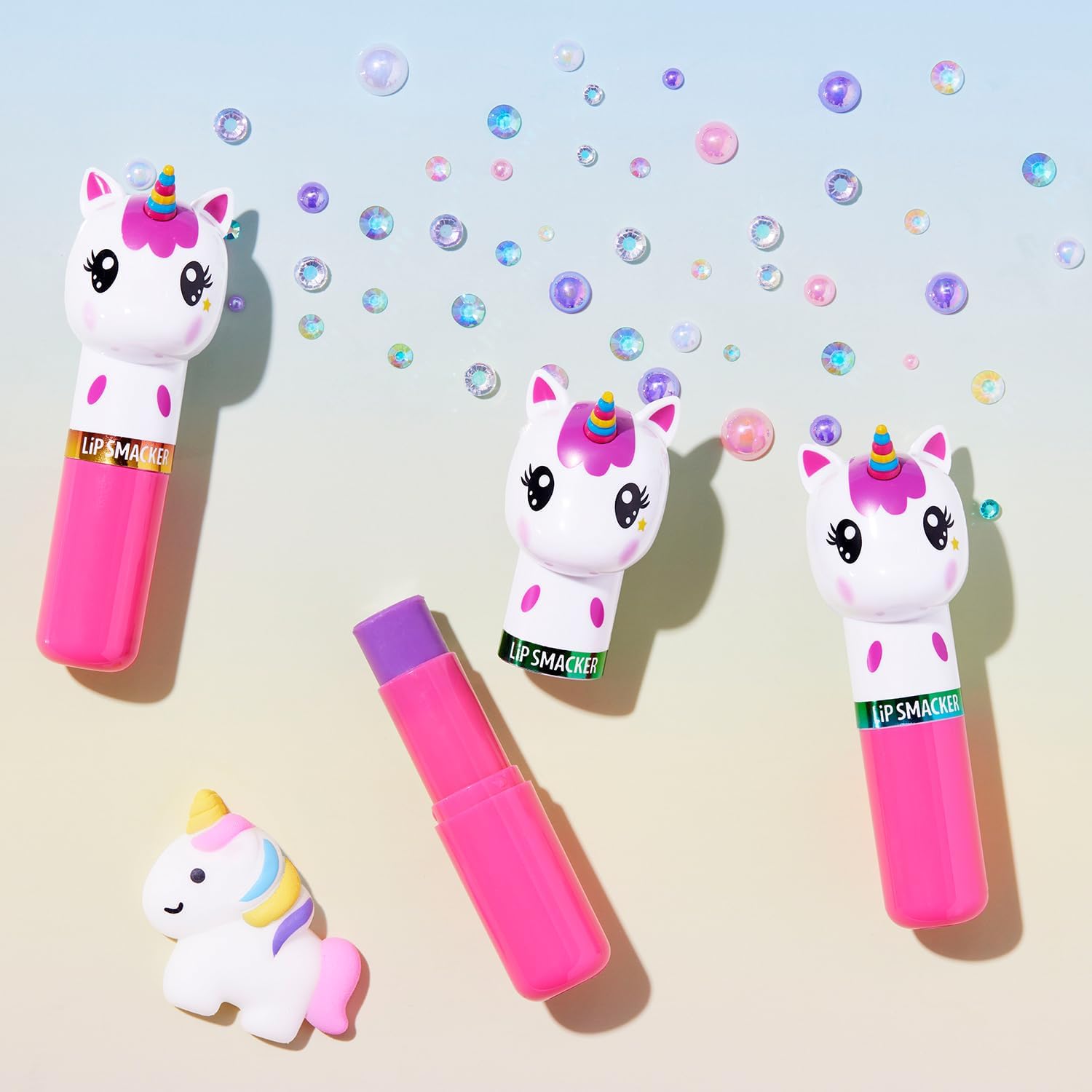 Lip Smacker Lippy Pals Unicorn, Bálsamo labial con sabor hidratante y suavizante de brillo suave, sabores deliciosos hidratantes y protectores, libre de crueldad y vegano - Magia de unicornio