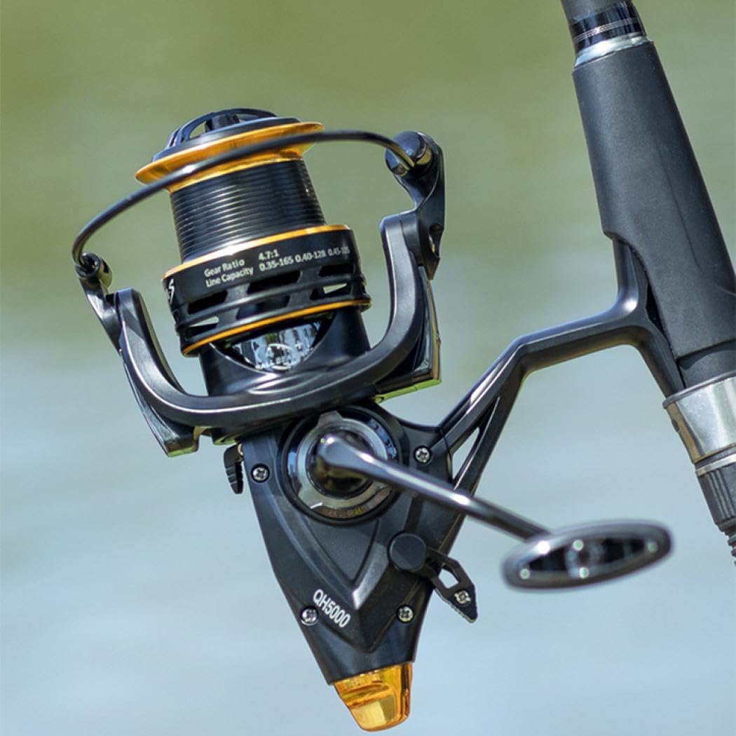 Spinning Reel Rear Drag, Front and Rear Beginner, Practice, Left/Right Interchange, Smooth Rotation, Bearings 4+1, 22.0 lbs (10 kg) / 26.5 lbs (12 kg), Distance Toss, Lightweight, Strong Drag,