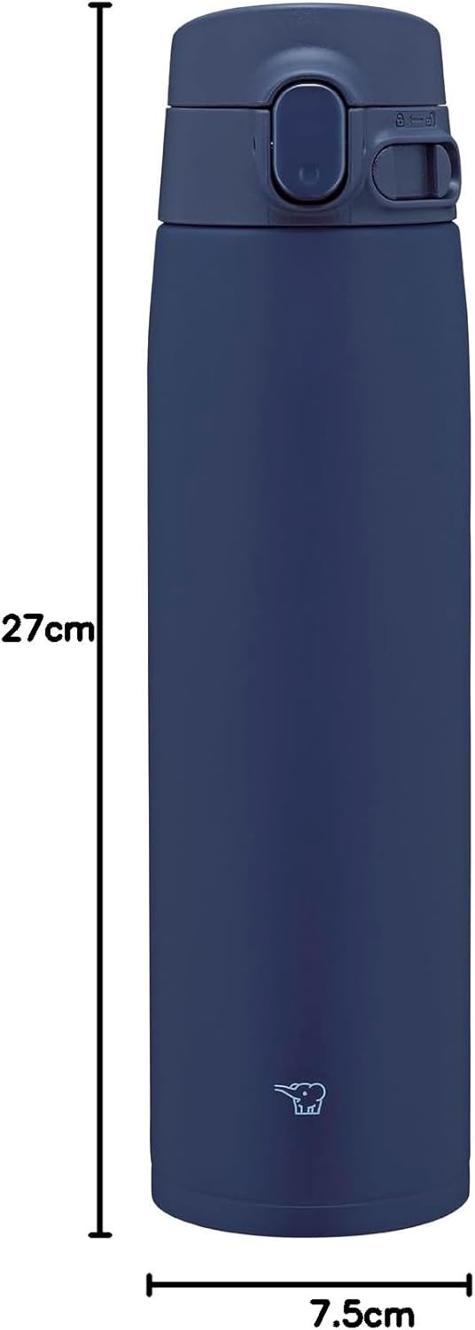 Zojirushi Large Capacity Water Bottle, 720ml (24.3 fl oz), [Selectable Size], Easy to Clean, Seamless Lid, Washable Parts 3, Sports Drink OK, Keeps Hot and Cold, One-Touch, Marine Blue SM-VB72-AM