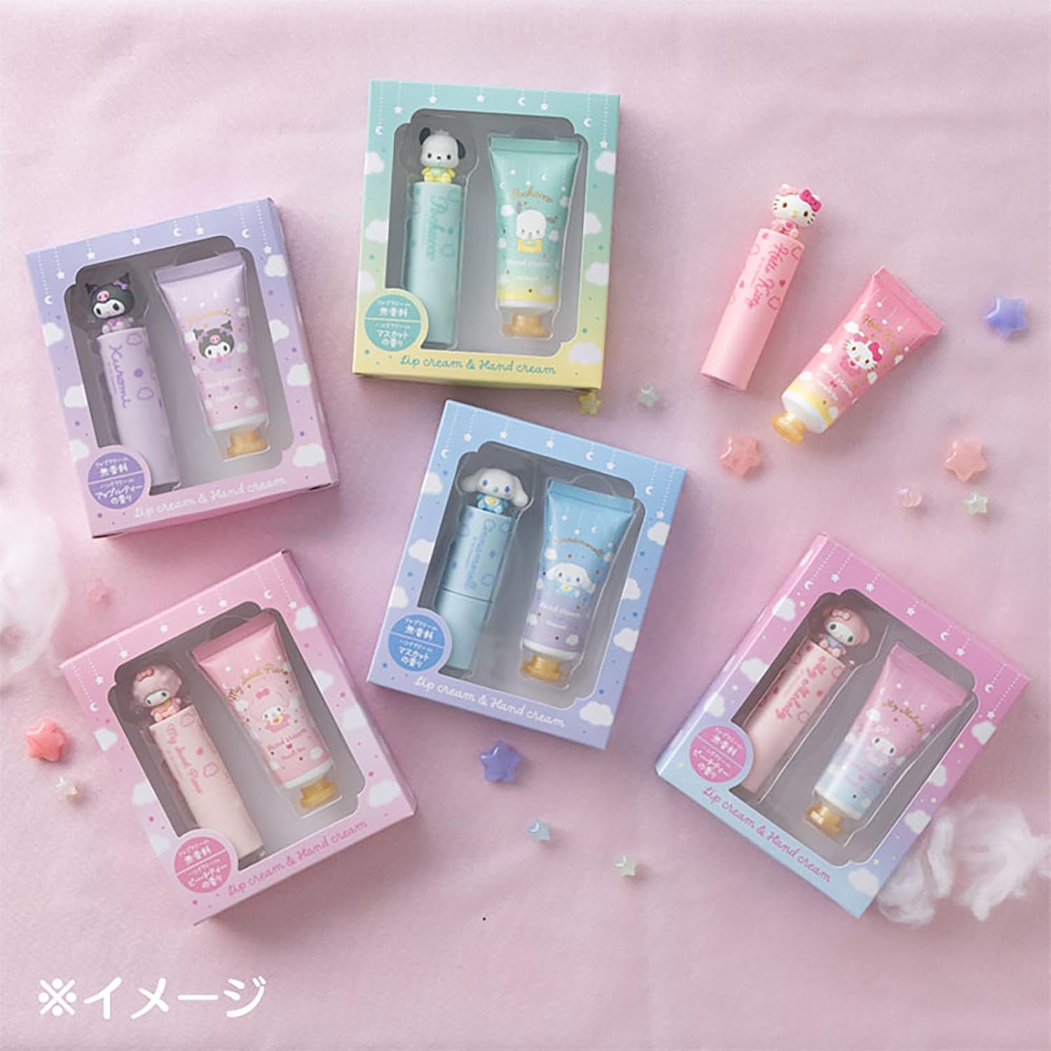 Sanrio (SANRIO) Lip Balm & Hand Cream Set, Kuromi, Suitable for Ages 15 and Up, 037621