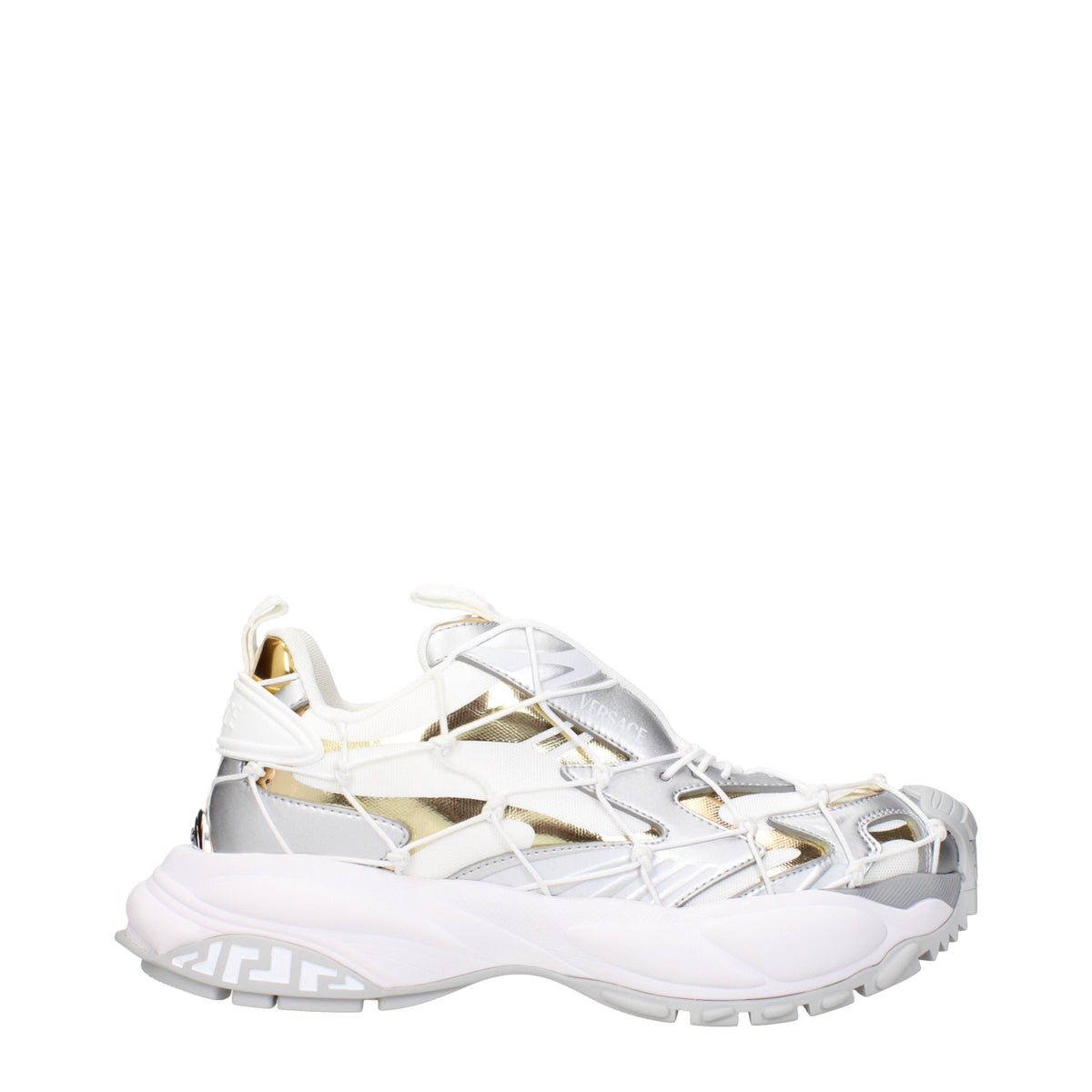 Versace ヴェルサーチ レディースs スニーカー ホワイト/シルバー ファブリック - Image 7