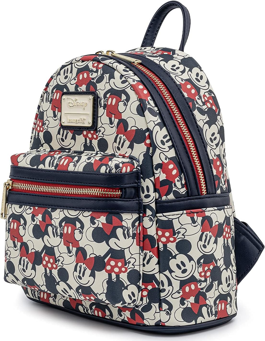 Loungefly Disney Mickey Minnie Mouse Mini Mochila Bolso AOP Rojo Azul Marino