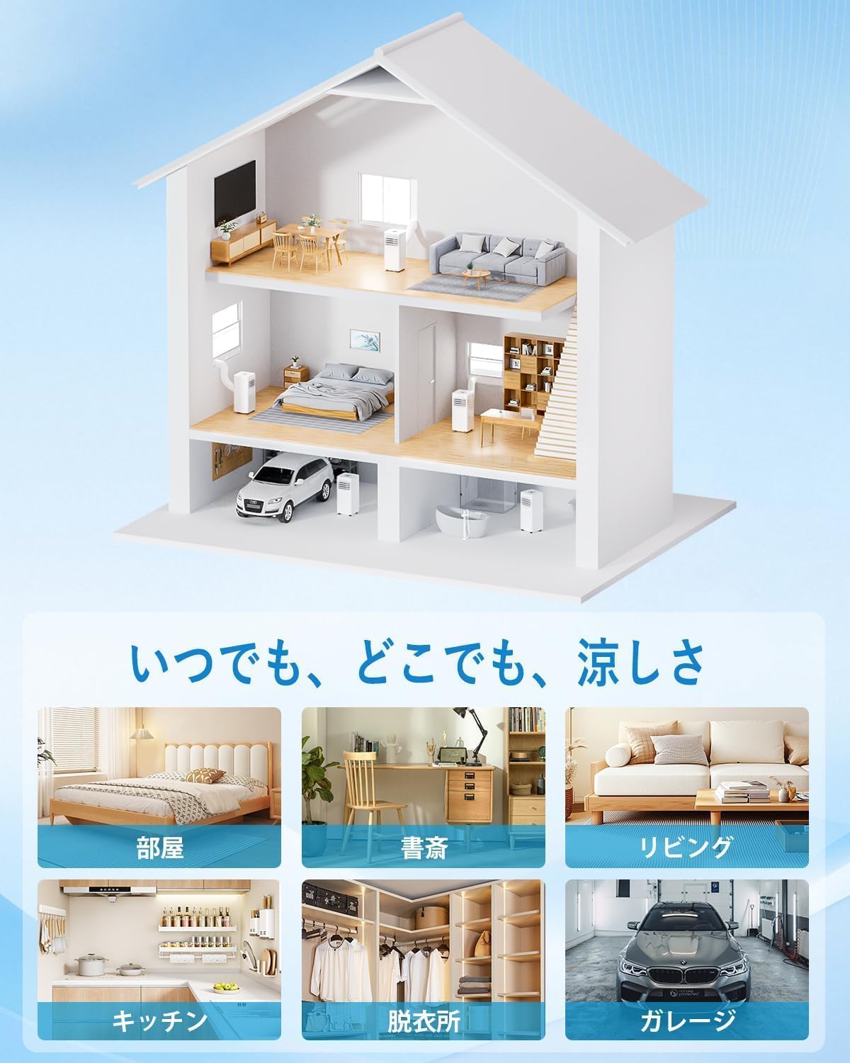 Spot Cooler, Home Use, Spot Air Conditioner, No Construction Required, 2.63 KW (2026 Improved Upgrade), Mobile Air Conditioner, Air Conditioner, 29.2 sq ft (9 tatami), Dehumidifier, 10.6 gal