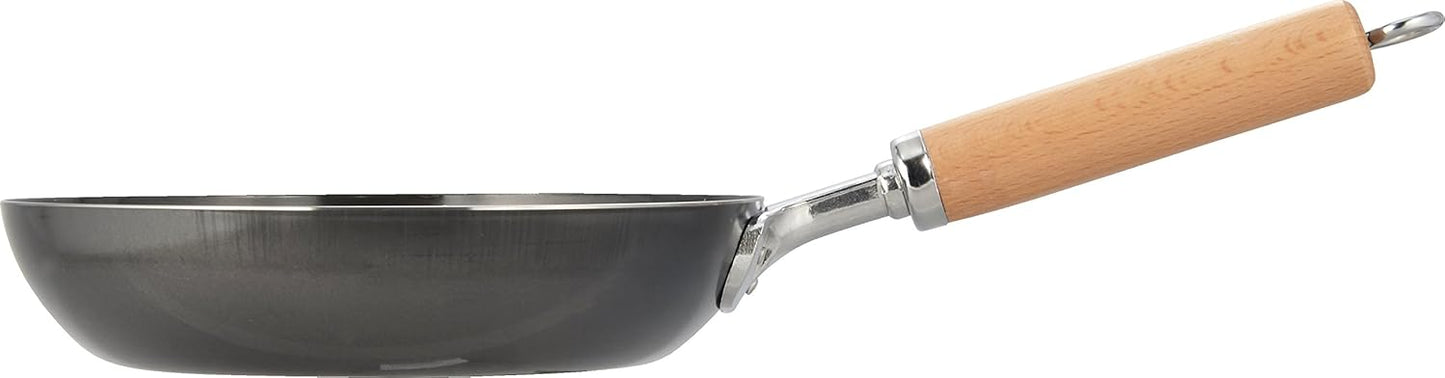 Wahei Freiz GR-9747 Black Iron Frying Pan, 8.7 inches (22 cm), Made in Japan, Compatible with IH and Gas, Carefully Selected Materials