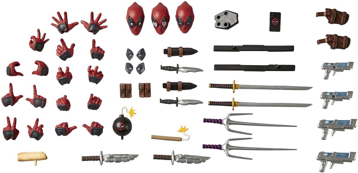 Kaiyodo Revoltech Amazing Yamaguchi Deadpool Ver. 2.5, Total Height: Approx. 6.7 inches (170 mm), Non-scale, PVC & ABS, Painted Action Figure