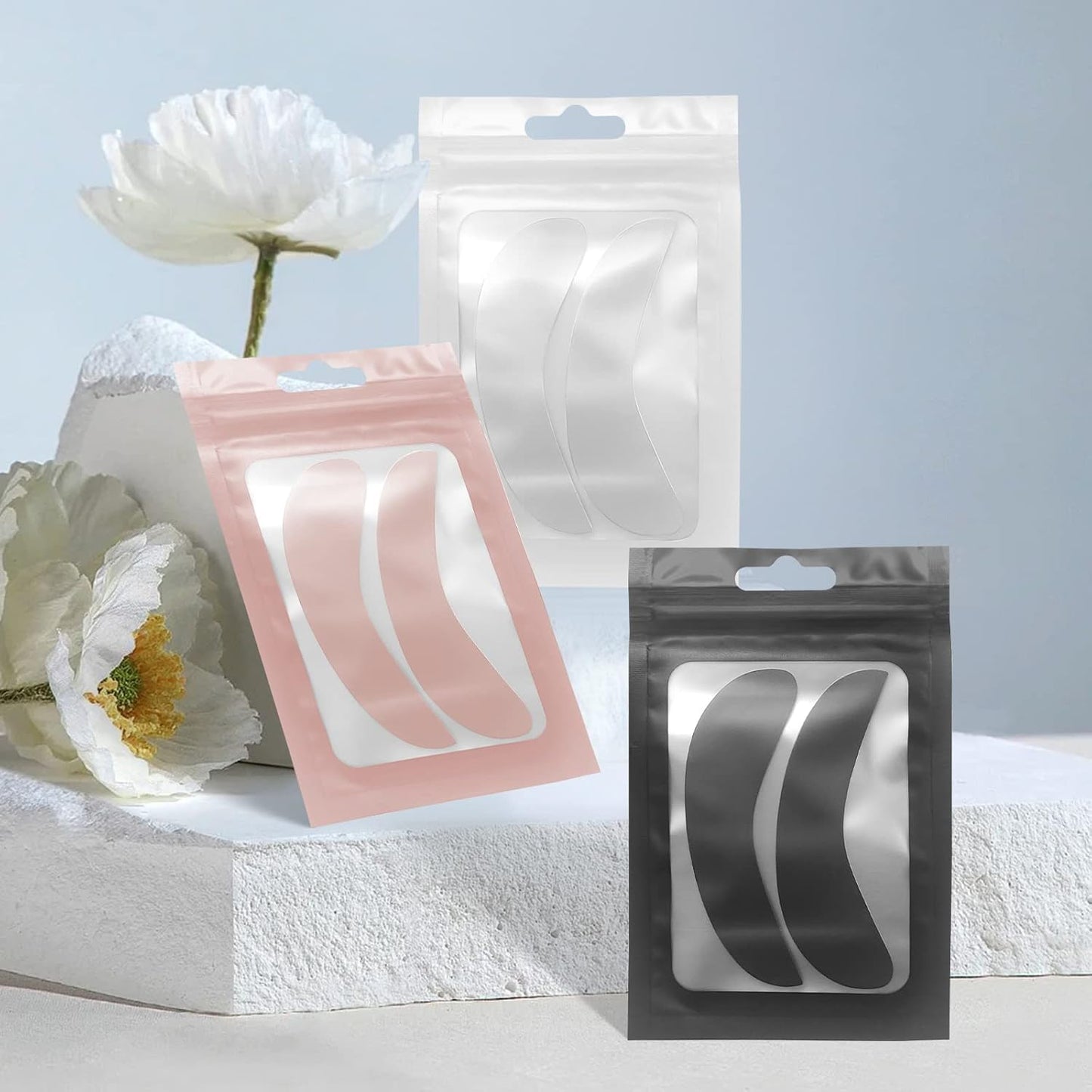 Libeauty 3 Pairs Reusable Eyelash Extension Eyepad Eyelash Lift/Tint Under Eye Gel Pad Patch Kit Soft Skin