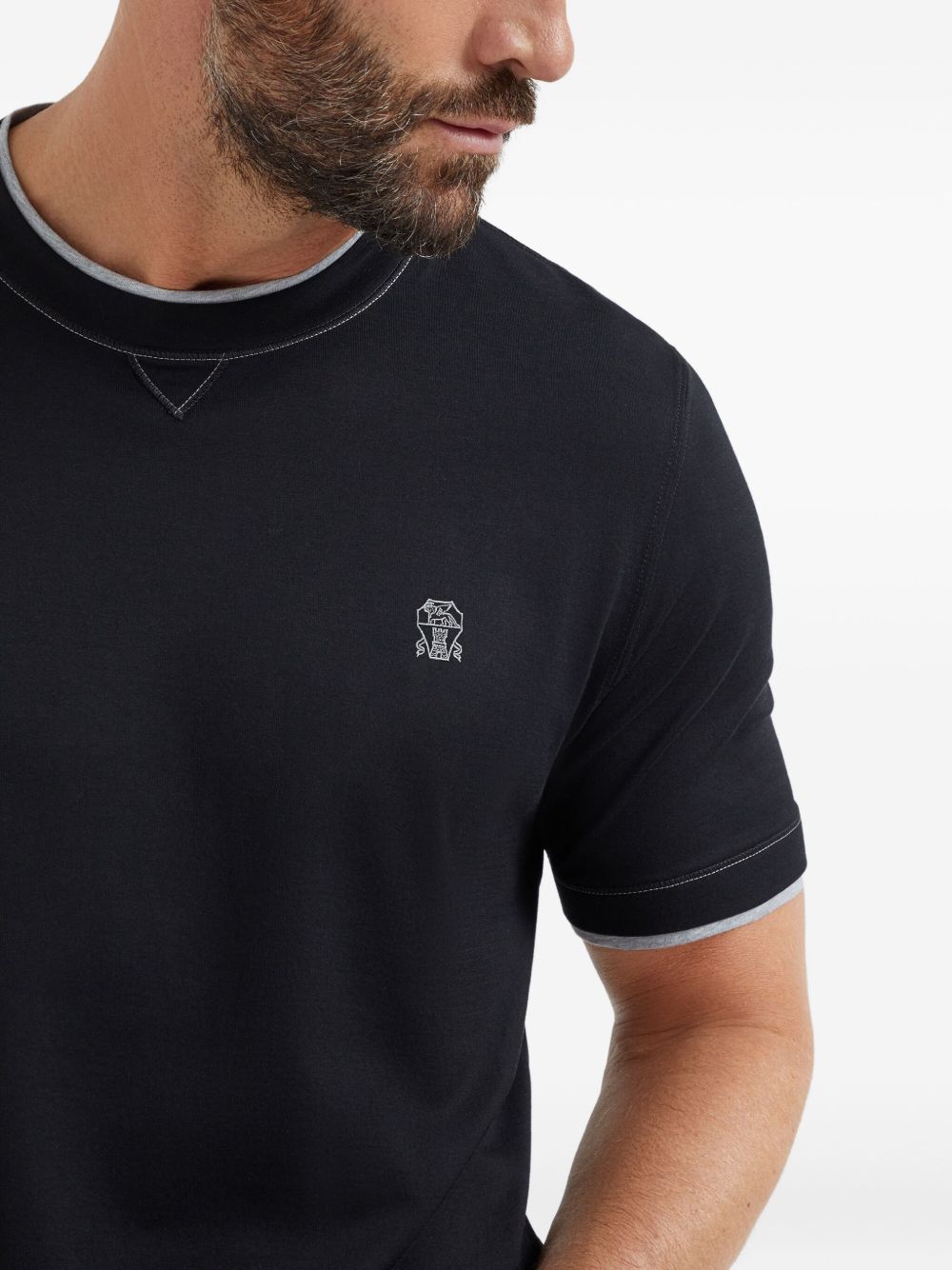 Brunello Brunello CucinelliロゴコットンTシャツ - Image 7