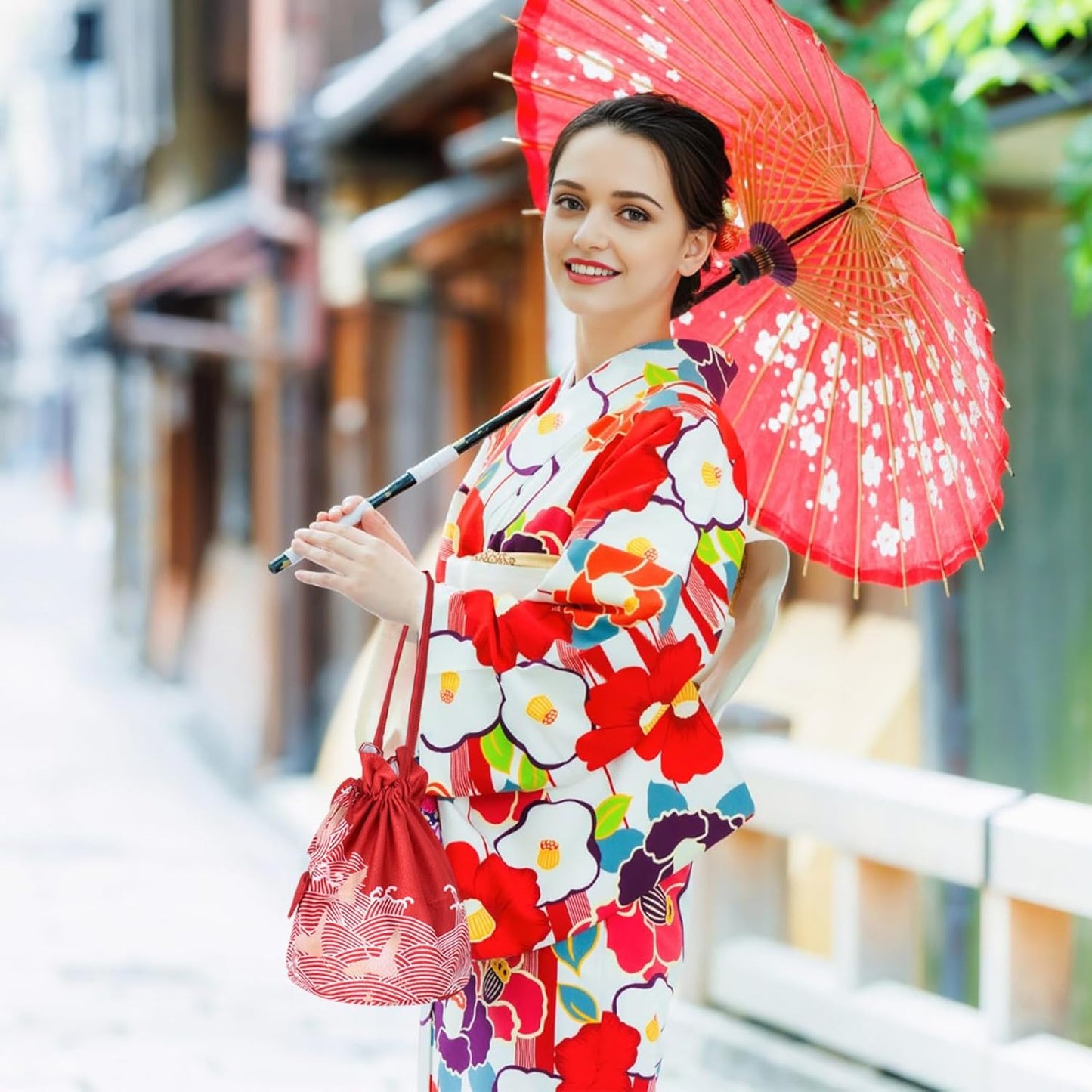 Yukata Bag, Drawstring Kimono, Kimono, Handbag, Cute, Hakama, Clothing, Japanese Accessories, Drawstring Bag, Japanese Pattern, Graduation Ceremony, Wedding, Fireworks Display, Shichi-Go-San Summer