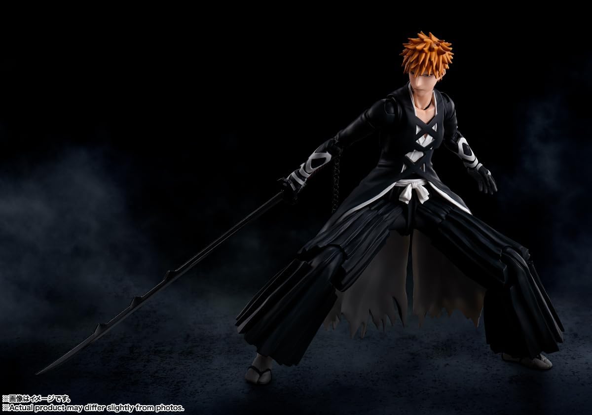 BANDAI SPIRITS S.H. Figuarts BLEACH Millennial Blood War: Ichigo Kurosaki - Manjikana, Tenjigetsu, Approx. 6.1 inches (155 mm), ABS & PVC Pre-painted Action Figure