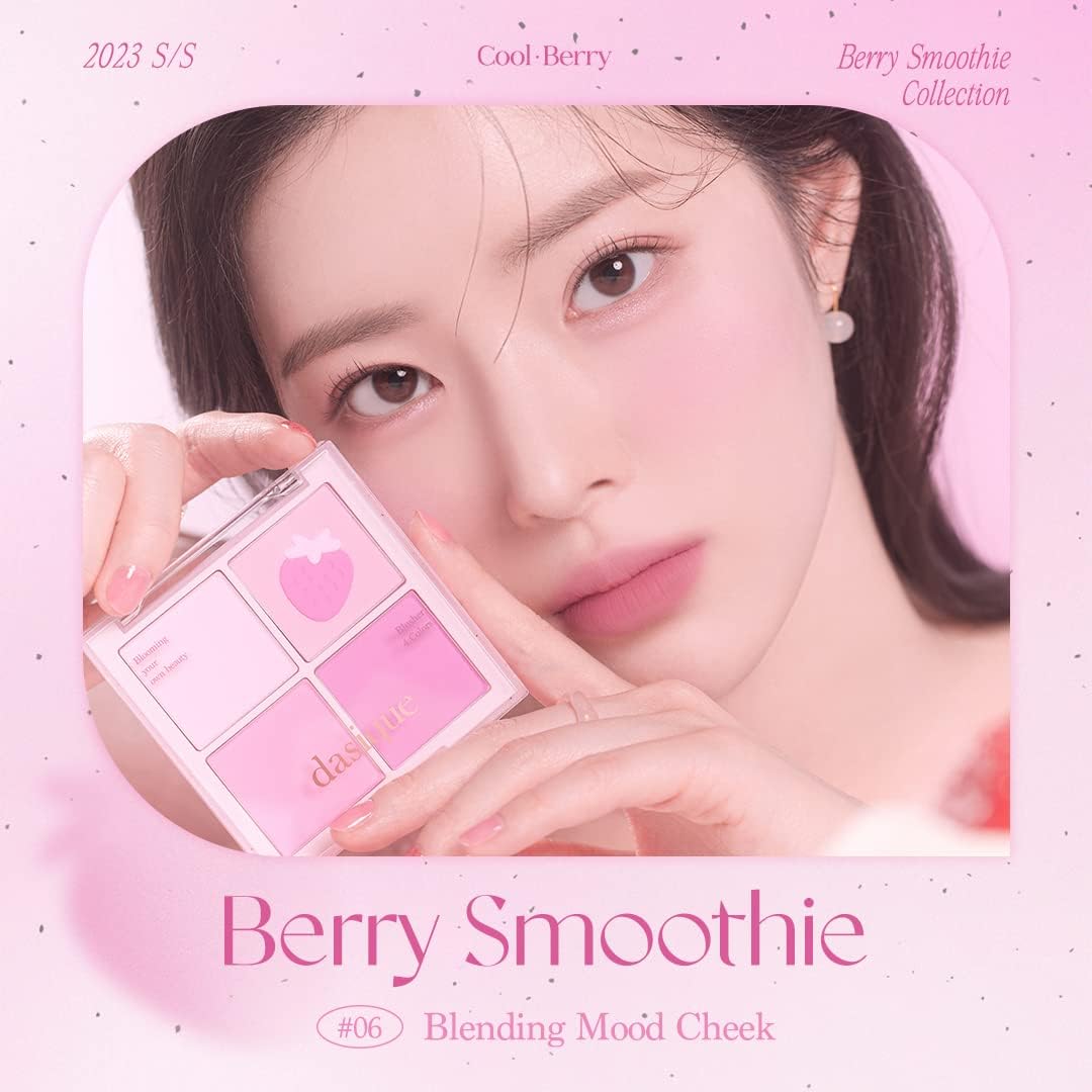"Official" dasique Daisy Blending Mood Cheek Blending Mood Cheek Blending Mood Cheek / Blusher Palette / 4 Color Brasher / Yeve/Brevet / Warm Tone & Cool Tone/ Cheek Palette (06 Berry Smoothie 06 Berry Smoothie)