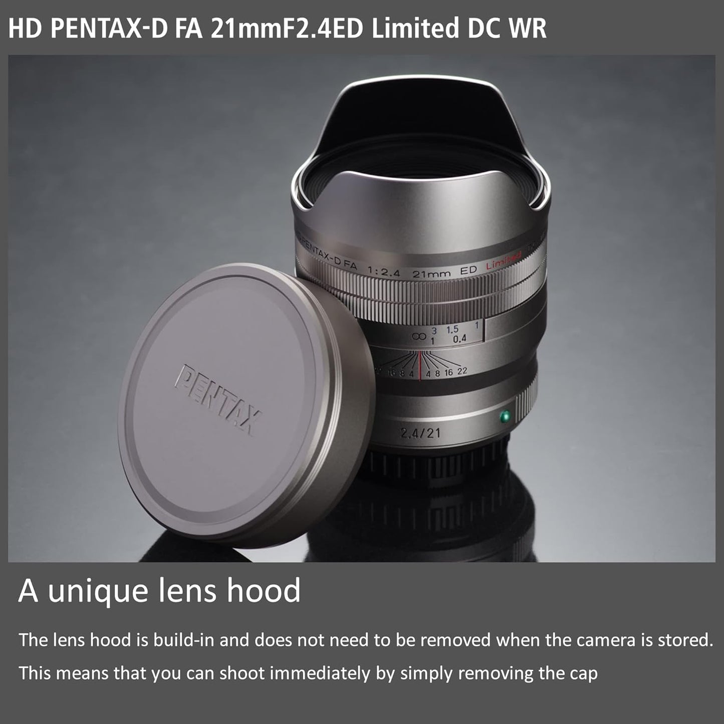 Pentax FA 21mmF2.4ED Limited DC WR Black Ultra Wide Angle Monofocal Lens [For Full Frame DSLR Cameras] Limited Lens Machined Aluminum Lens Barrel (28040)