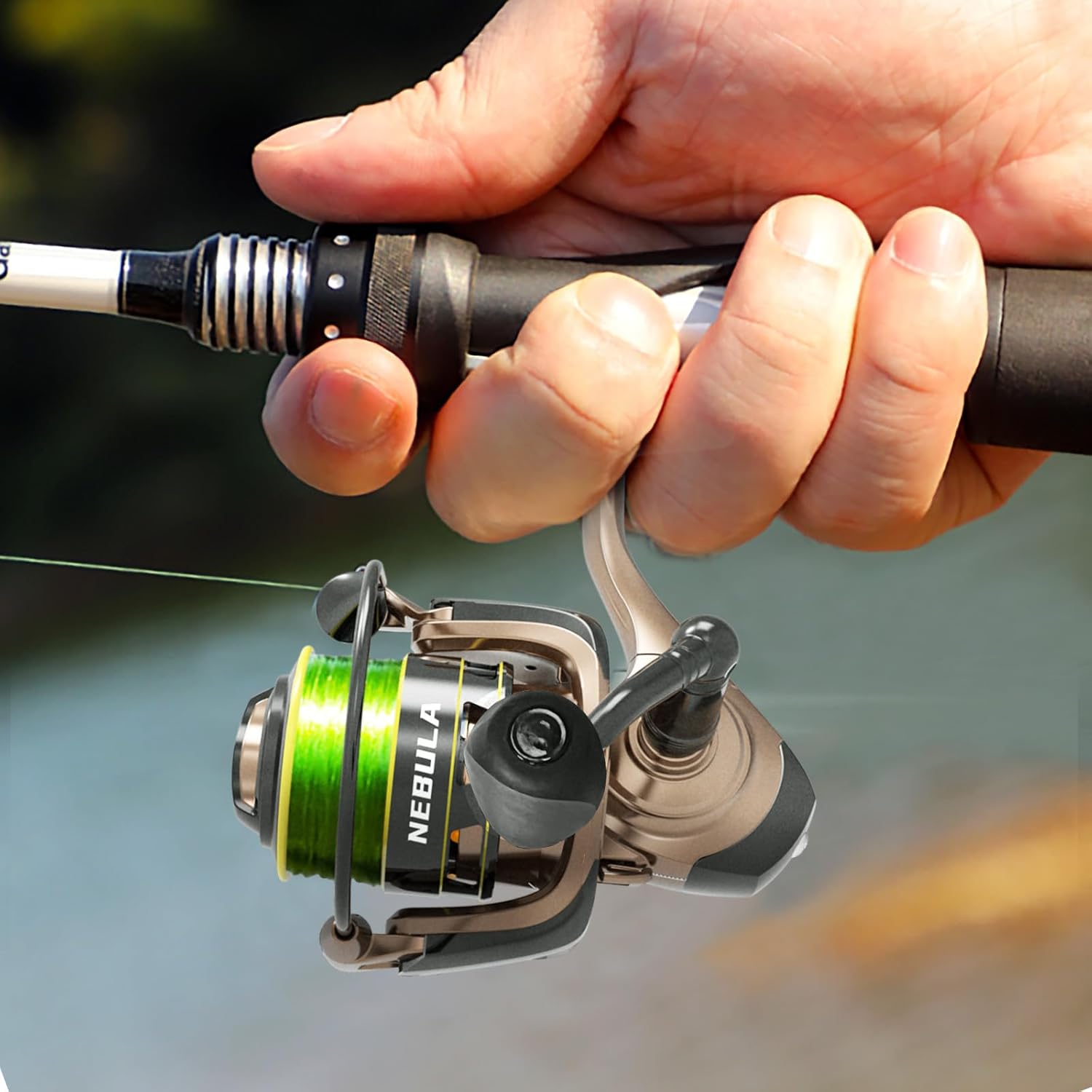 Nebula Fishing Reel - 7+1 BB Super Smooth and Powerful Spinning Reel - 5.1:1/5.5:1 Gear Ratio Spinning Fishing Reel, Size 1000-6000 Ideal for Lightweight Bass Fishing Catfish Fishing