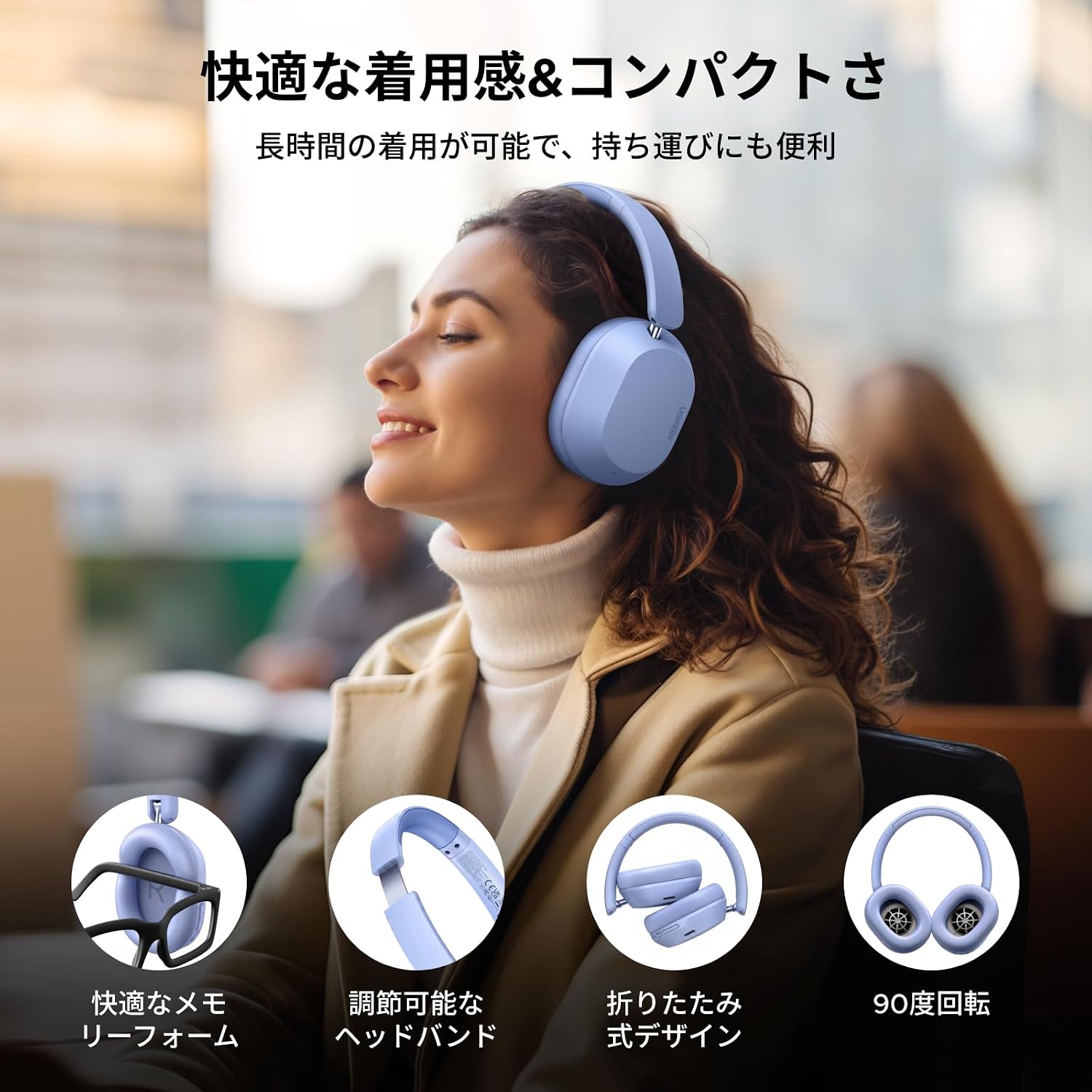 UGREEN Bluetooth Wireless Headphones, Ultra Noise Cancelling, LDAC High Resolution Sound Quality, Bluetooth 5.4, Wired/Wireless, Up to 75 Hours of Music Playback, Multi-Point Compatible, External