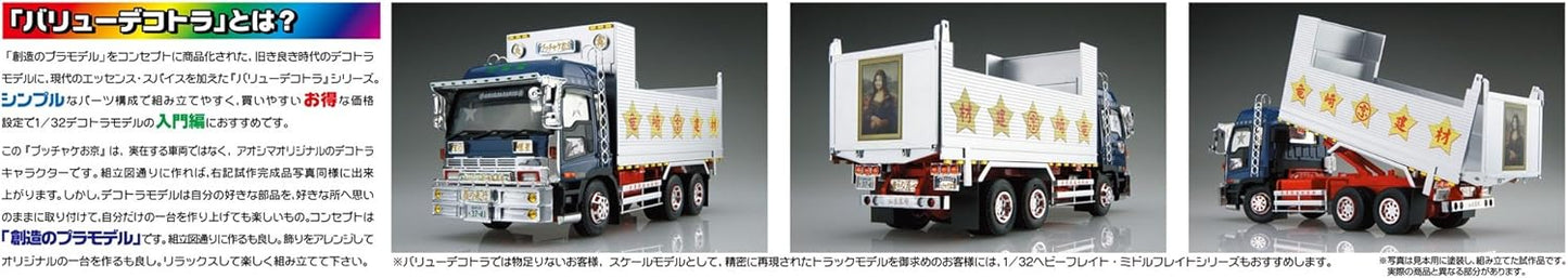 青島文化教材社 1/32 バリューデコトラシリーズ No.45 ブッチャケお京/深箱ダンプ プラモデル