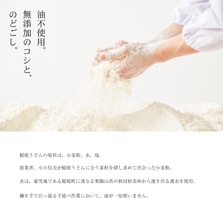 Akita Inaniwa Udon Ogawa, Inaniwa Udon Sample Set, 3.5 oz (100 g) x 2 bundles, Additive-Free Sauce