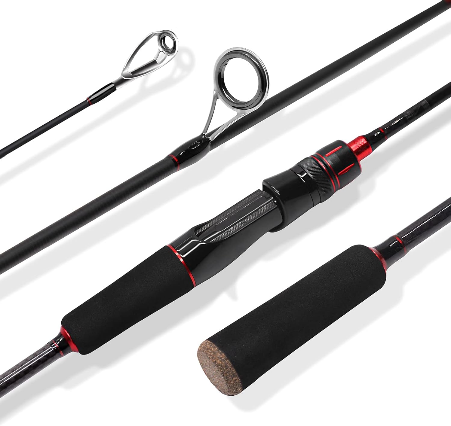SANLIKE Egging Rod, Sea Bass Rod, Bait Rod, Spinning Rod, Ultra Lightweight, Carbon, O-Guide, Casting Rod, with 1 Tip, EVA Grip, Fishing Rod, Compact, For Saltwater Freshwater Applications, 5.9 ft