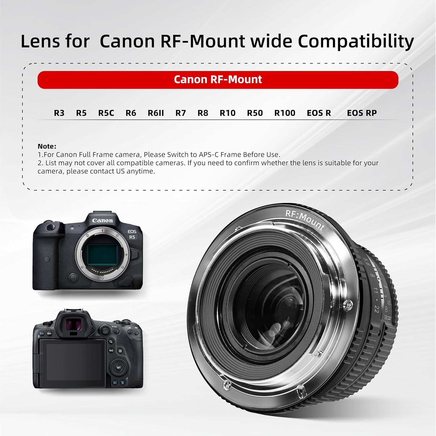 Pergear 25mm F1.7 Replacement Lens Large Caliber Manual APS-C Small Lightweight Camera Lens Perfect for Daily Shooting Portrait Street Photography Landscape Photography (Black, Canon RF Mount)