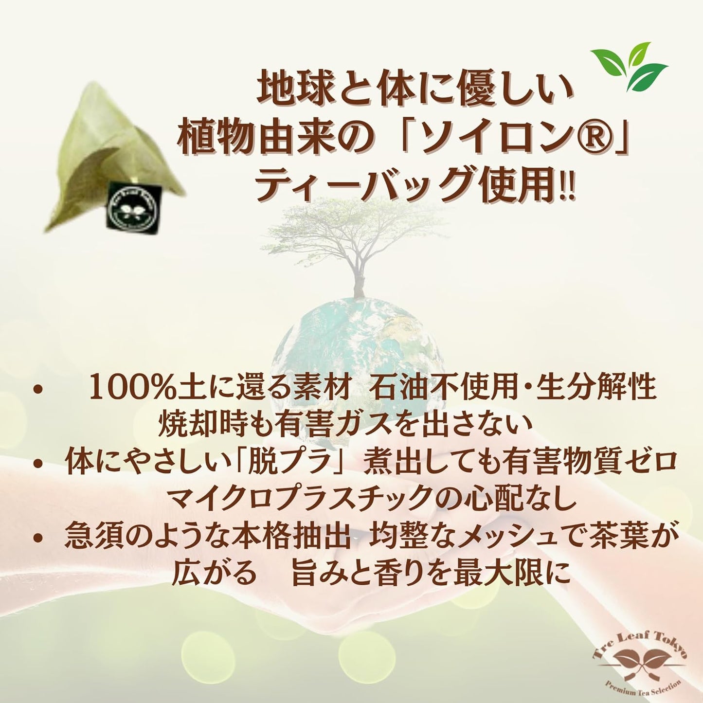 Tre Leaf Tokyo Soyama Tea, Japanese Tea, Broom Tea Individually Wrapped Soyilon Tea Bag Gift Set (Set of 1)