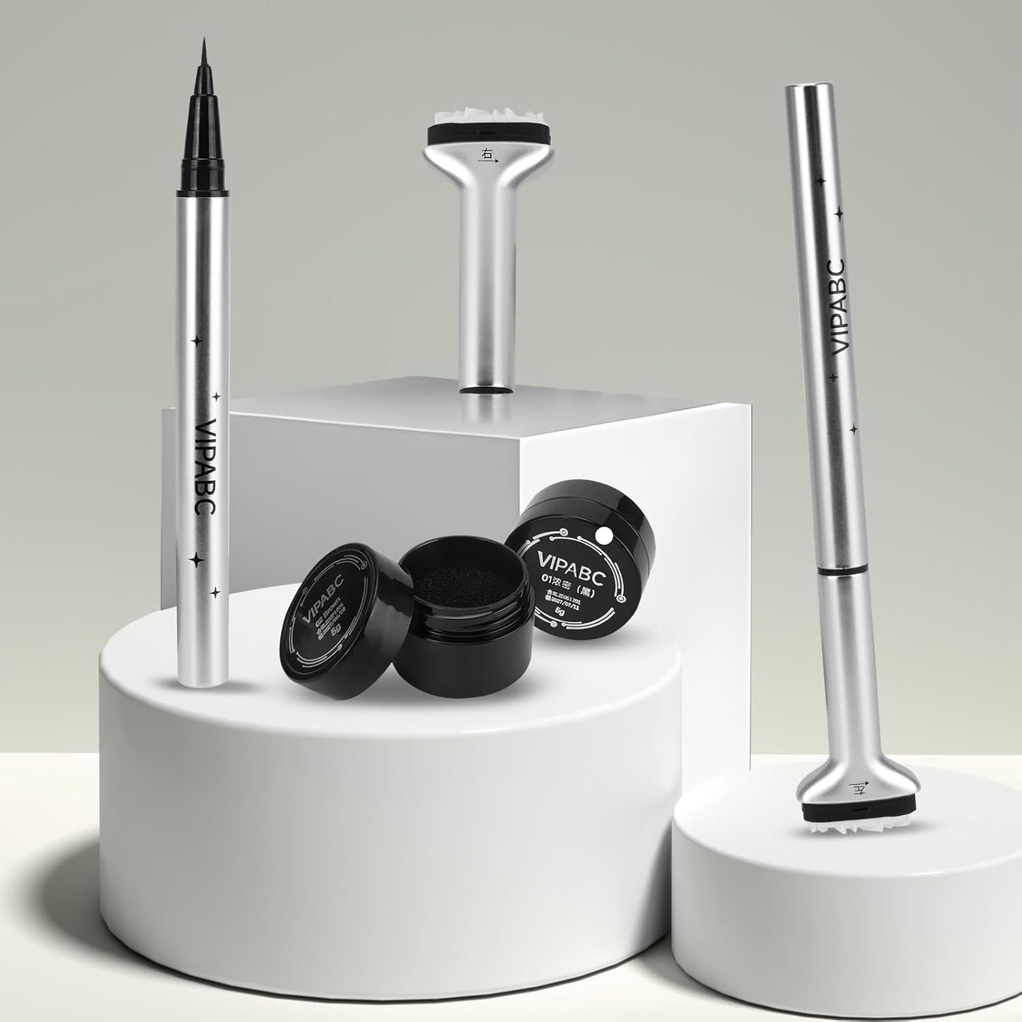 [Set of 2] Lower Eyelash Stamp, Eyeliner Pen, Lower Eyelash Stamp, 2 in 1 Waterproof, 1 Second Creation, Beginner, Lower Eyelash Stamp, Lower Eyelash Stamp, Lower Eyelash Stamp (Black + Brown)