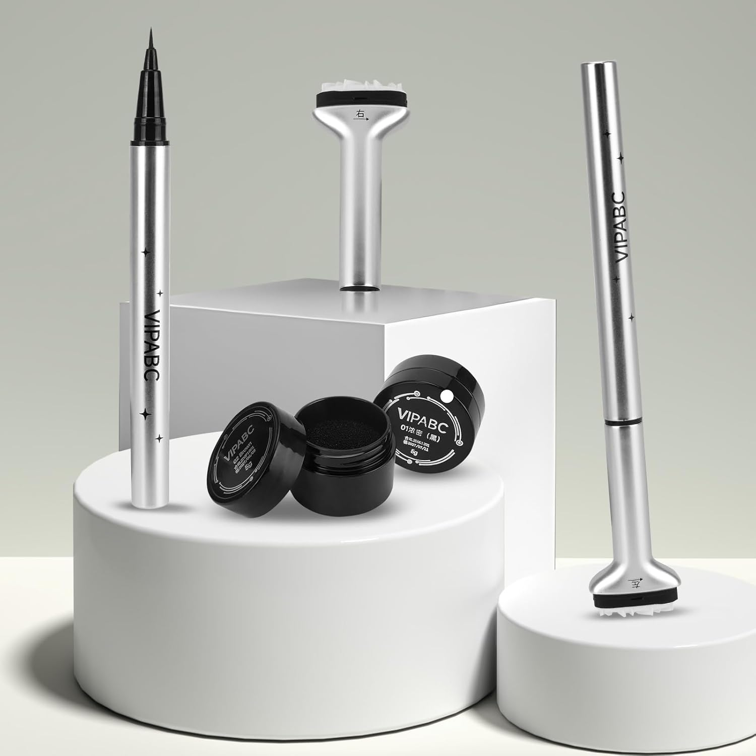 [Set of 2] Lower Eyelash Stamp, Eyeliner Pen, Lower Eyelash Stamp, 2 in 1 Waterproof, 1 Second Creation, Beginner, Lower Eyelash Stamp, Lower Eyelash Stamp, Lower Eyelash Stamp (Black + Brown)