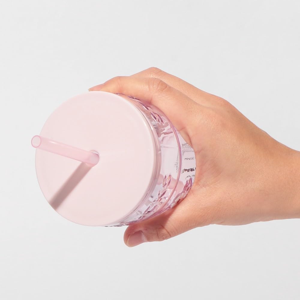 Starbucks SAKURA 2026 Vaso de cristal, rosa, 16.0 fl oz, con pajita