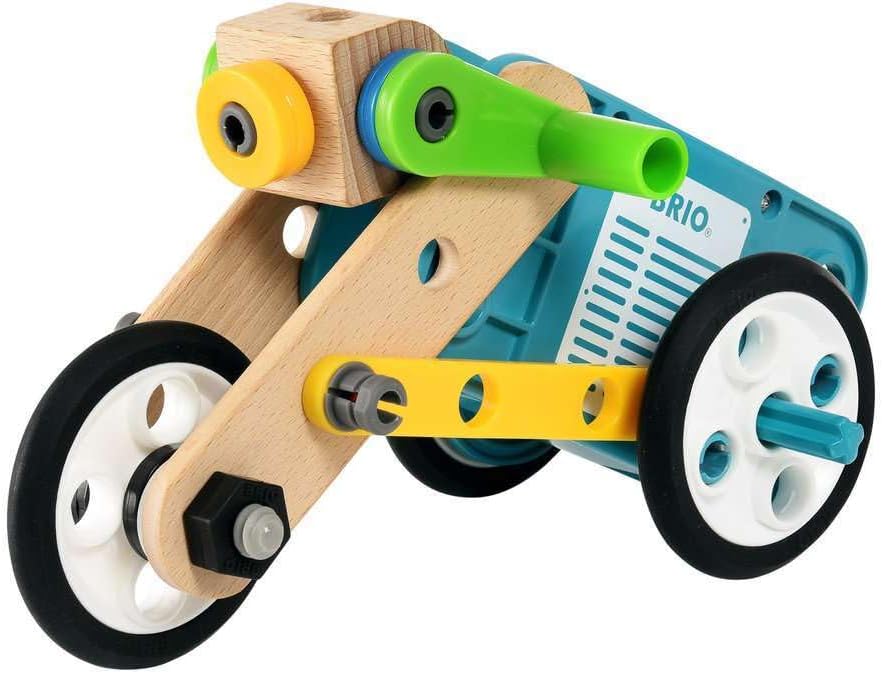 Brio Builder Motor Set 34591, Ages 3 and Up, "Total 121 Pieces" [Toy, Toy Block, Wooden Toy, Building Block, Pretend Play, Gift (Birthday/Christmas)]