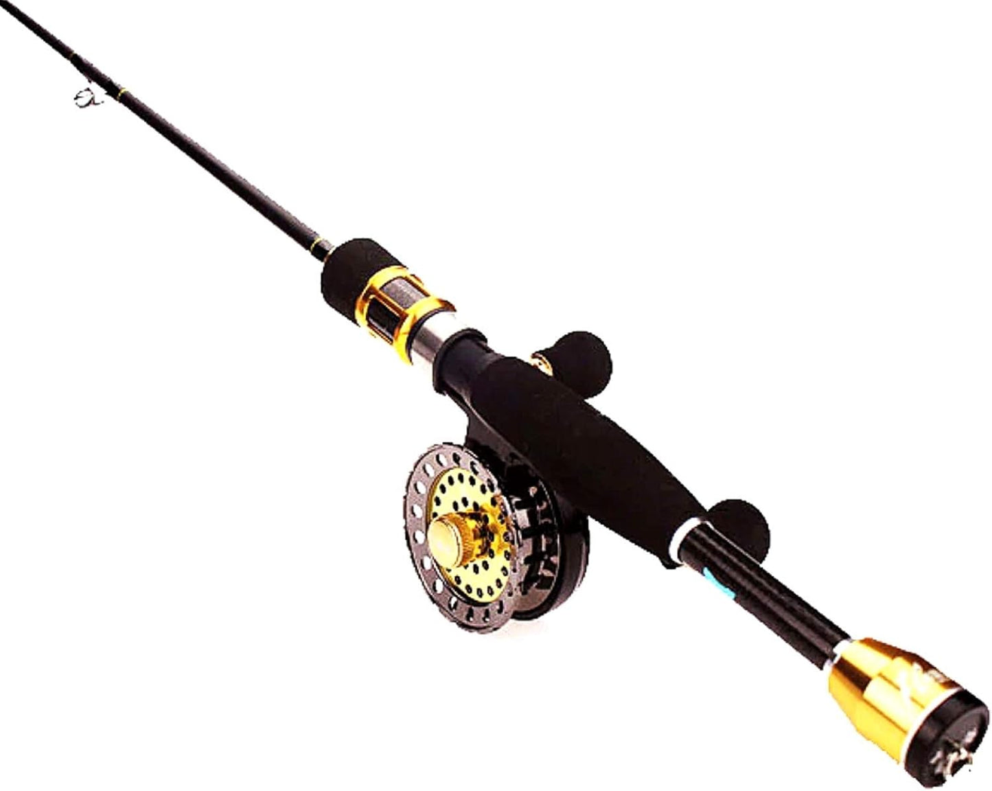 Fishing Reel, Chinu, Claudai, Raft, Scallop Fishing, Ice Fishing, Drop Clutch with Drag Function, Black Alloy