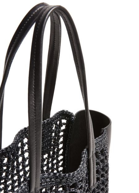 KHAITE Zoe small leather raffia tote bag - Image 7