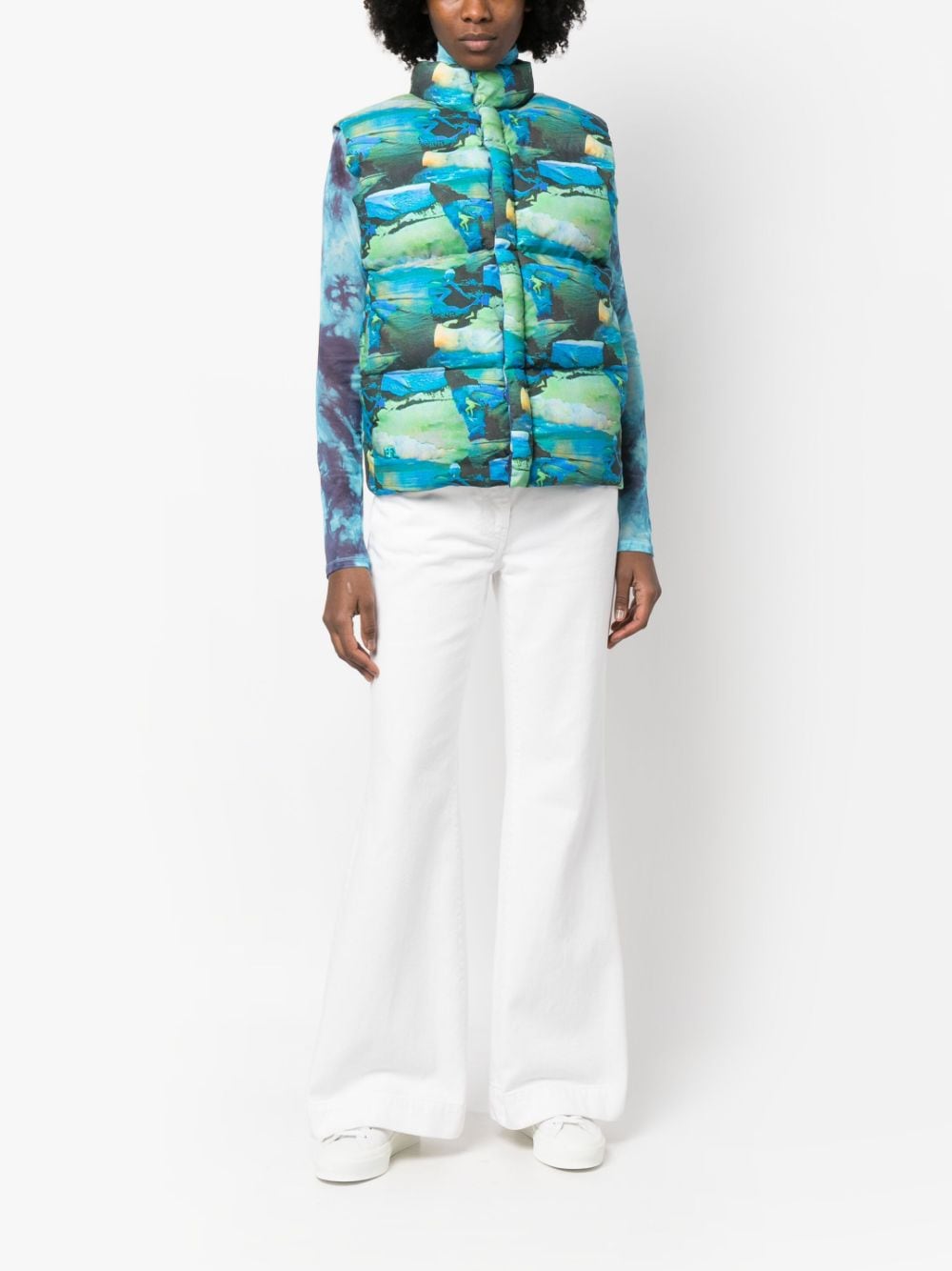 Erl ERLユニセックスプリントキルティングパフベスト織り - Image 7