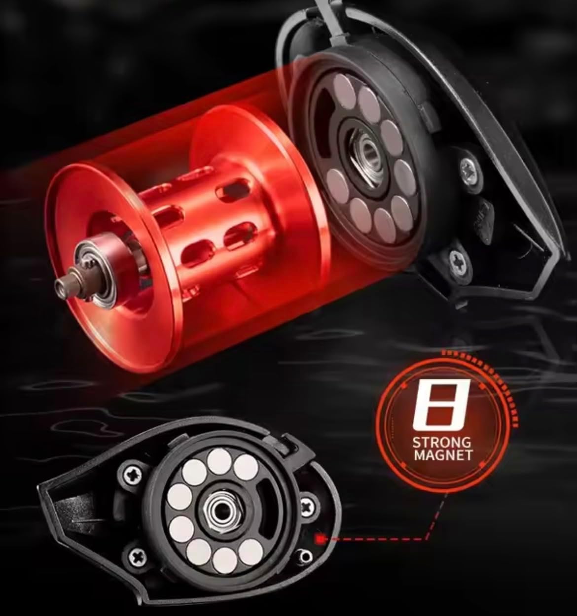 J-BARZILLAI Lightweight 5.3 oz (151 g) Bait Reel, Magnetic Brake, Vertical Reel, Equipped with Drag Sound