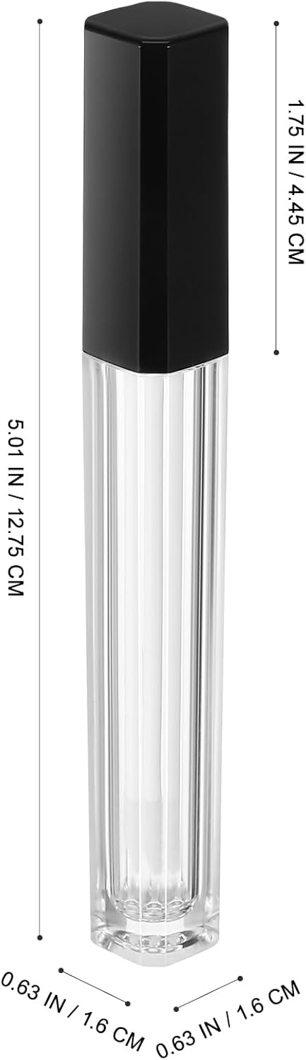 FRCOLOR 6pcs Fashion Lip Gloss Tube Lip Sub Package Bottle Lip Gloss Container Empty Gloss Tube DIY Lip Gloss Bottle Lipstick Tube Lip Tube Black