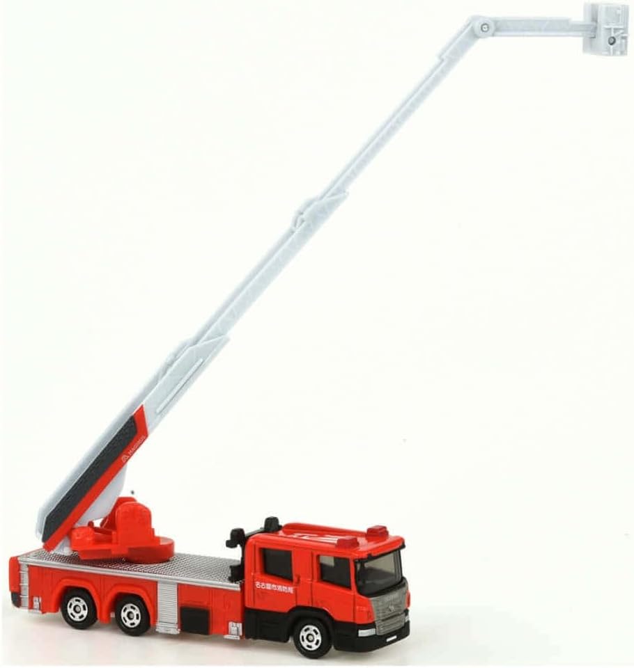 Takara Tomy Tomica Long Type Tomica No. 145 Nagoya City Fire Department 30m-class Advanced Articulated Ladder Truck, Mini Car, Toy, Ages 3 and Up, Boxed, Toy Safety Standard ST Mark Certified Tomica