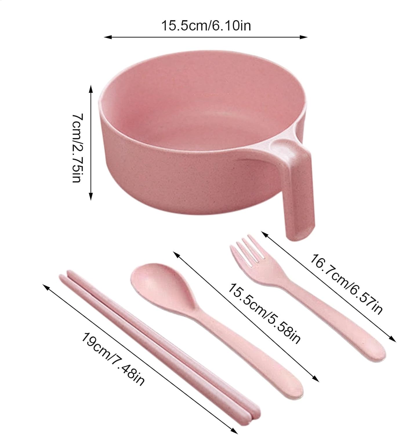 Ramen Bowl Set - Instant Noodle Bowl Set, Ramen Bowl Set, Ramen Instant Noodle Bowl with Handle and Lid for Ramen, Pho, Udon, Soba, Asian Cuisine - 6.1x2.76 Inches