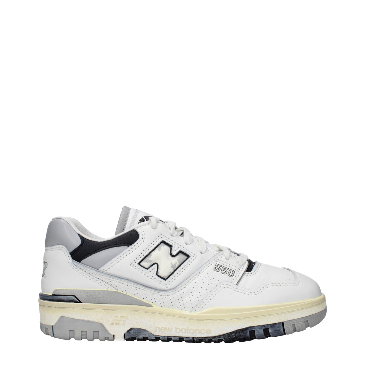Designer Brand ニューバランススニーカー550メンズレザーホワイト/ライトグレー - Image 7