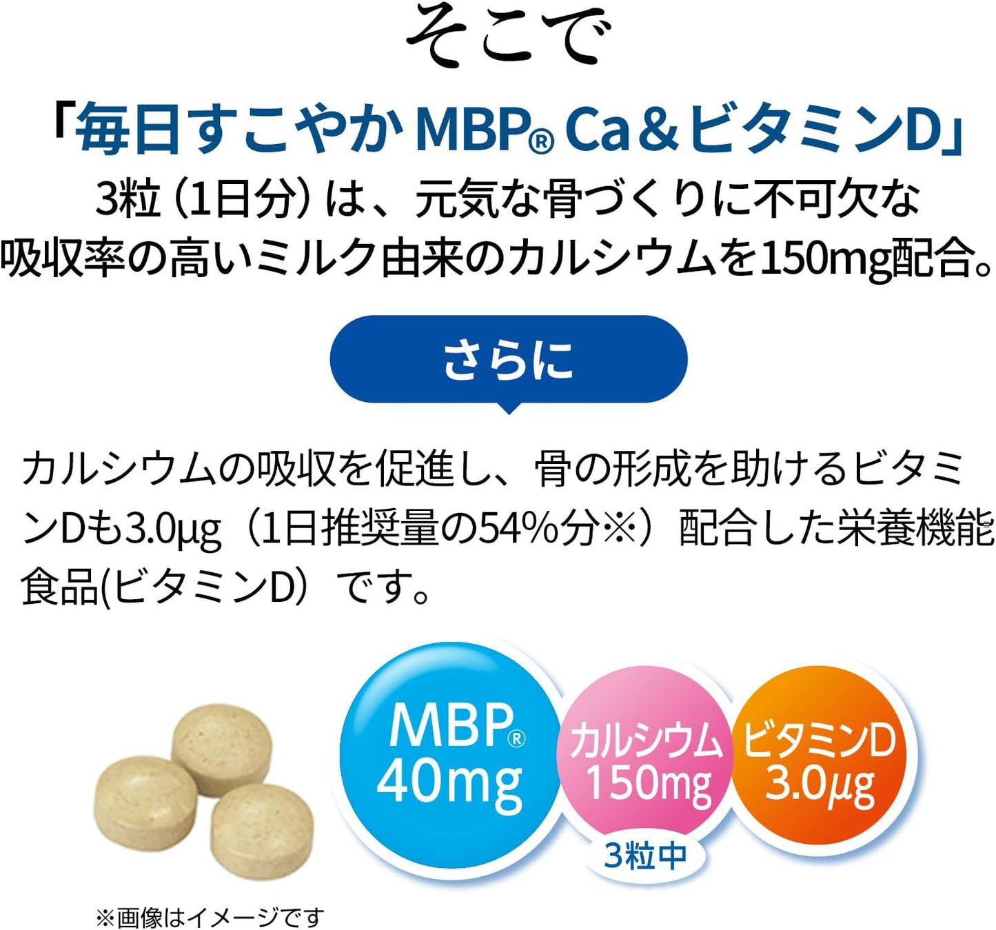 Snow Brand Megmilk まいにちすこやか MBP(R) Ca & Vitamin D (90 particles / 30 days) MBP(R)