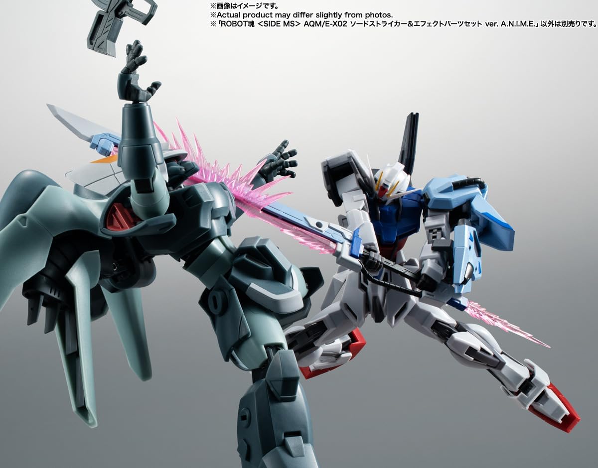 TAMASHII NATIONS Robot Spirits Mobile Suit Gundam SEED AQM/E-X02 Sword Striker & Effect Parts Set Version A.N.I.M.E. Approx. 6.5 inches (165 mm), ABS & PVC Pre-painted Action Figure