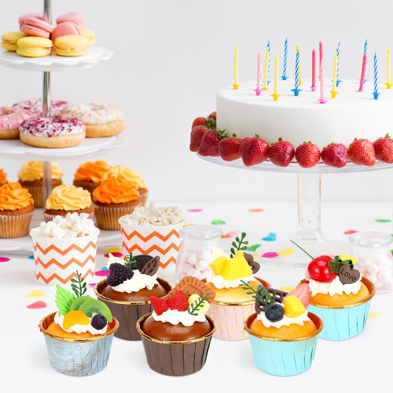 WINOMO 6-Piece Simulation Food Cupcake Model Food Sample Cupcake Model Sample Food Model Bread Western Food Simulation