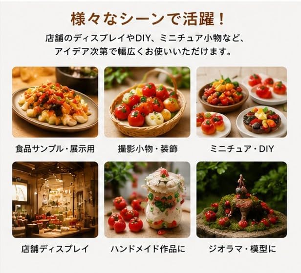 Mini Tomatoes, Set of 30, Food Samples, Resin Cute, Food Models, Store Exhibitions, DIY, Miniatures, Small Accessories, Display Etc. (30)