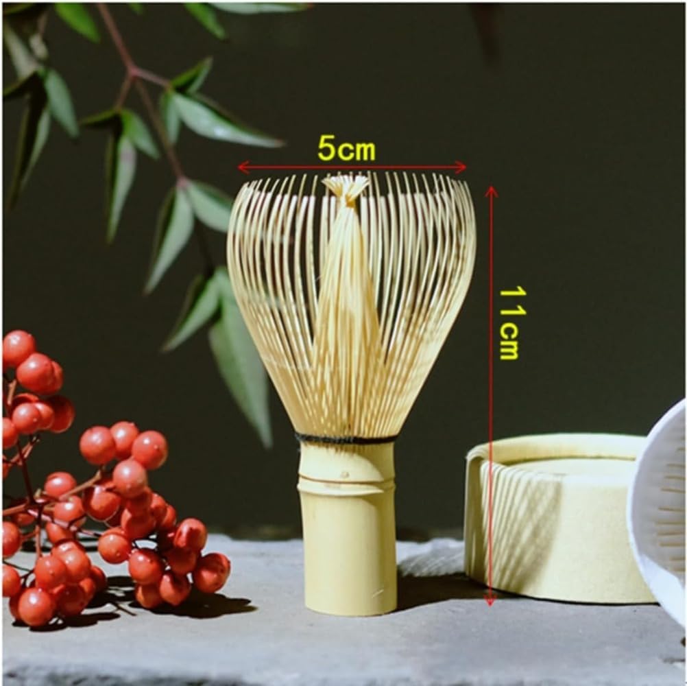 Chasen Black Bamboo Handmade Naruho for Matcha Tea Ceremony Tool, Premium Traditional Craft, Good Foam, For Beginners, Gift Applied with Bamboo Whisk Rest (Unwrapped, Purple Bamboo)