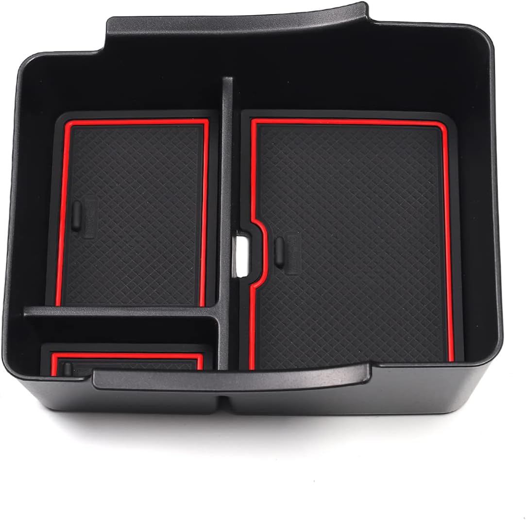 SMABEE Armrest Storage Box for Honda Vezel VEZEL 2021-2022 Center Console, ABS Tray, Interior Accessories, Storage Box, Anti-Slip (Red)
