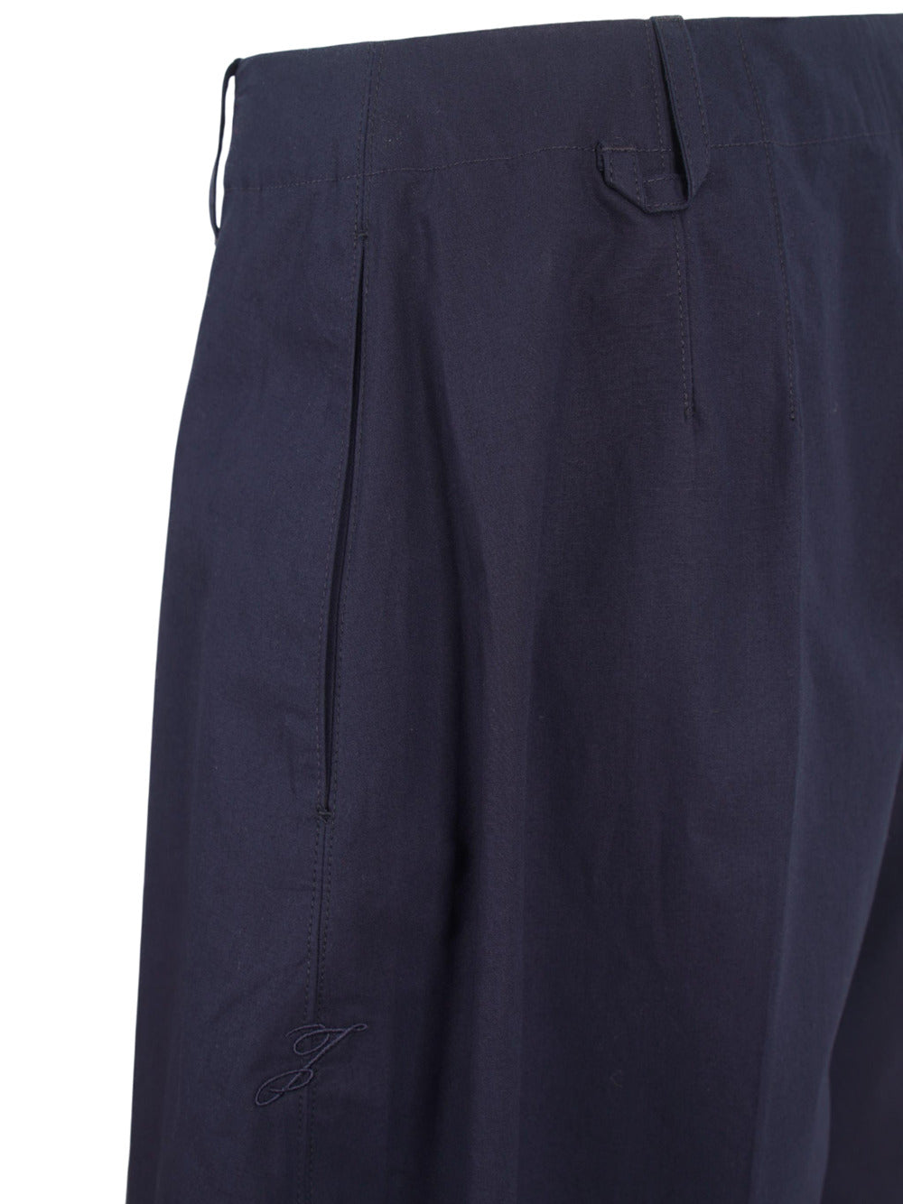 Jacquemus Jacquemus Wide Leg, Oval Cut Trousers In Navy Blue - Image 7