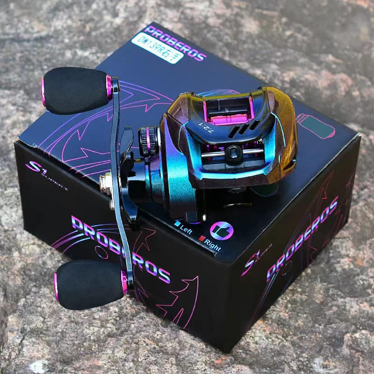 Bait Reel Sea Bass Fishing Right Handle Max Drag Force 6kg Gear Ratio 7:2:1 Lightweight Casting (Right)