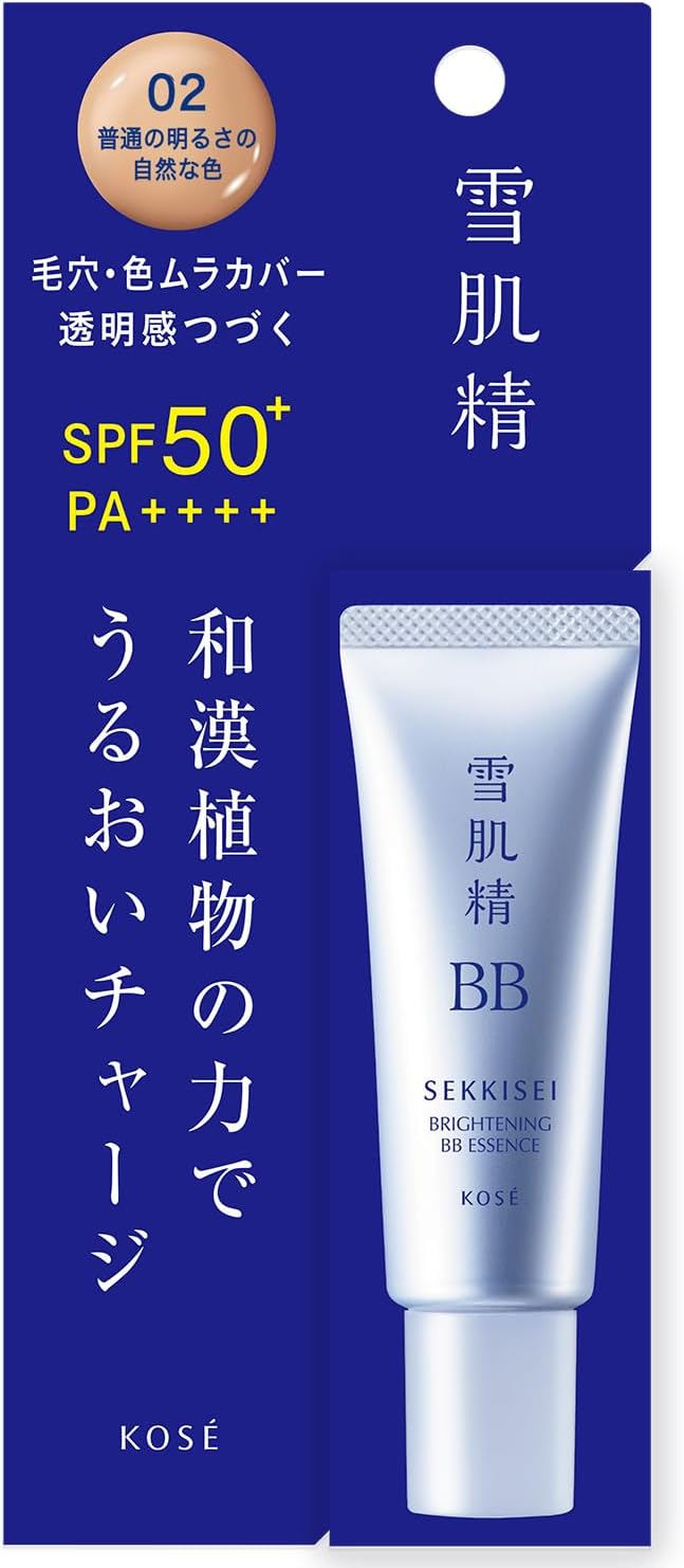 Sekkisei Bright BB Essence 02 Normal Brightness Natural Color 1.1 oz (30 g) BB Cream Foundation Makeup Base Beauty Essence Emulsion Sunscreen